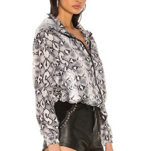 Superdown x REVOLVE Windbreaker Jacket Grey Snake Medium